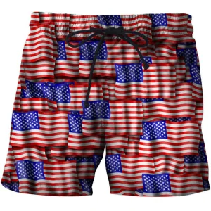 National Flag 3d Printed Shorts For Men American England Striped Short Pants Street Retro Summer Casual Fashion Short Trousers